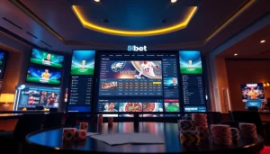 8kbet online betting platform showcasing sports and casino games with a luxurious ambiance