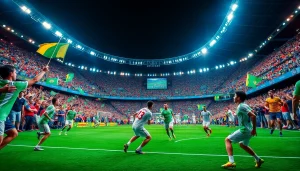 Soccer fans engaged in a thrilling match, showcasing the energy of socolive.com.co's live streaming experience.