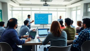 Engaged learners at the stock market institute in Kerala, Trade Max Academy, mastering trading skills.