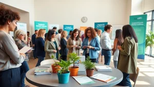 Mental health awareness discussions in an inviting community space with diverse participants.