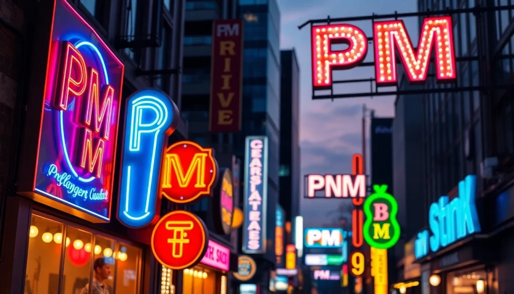 Illuminate your space with eye-catching pm signs that enhance urban environments.