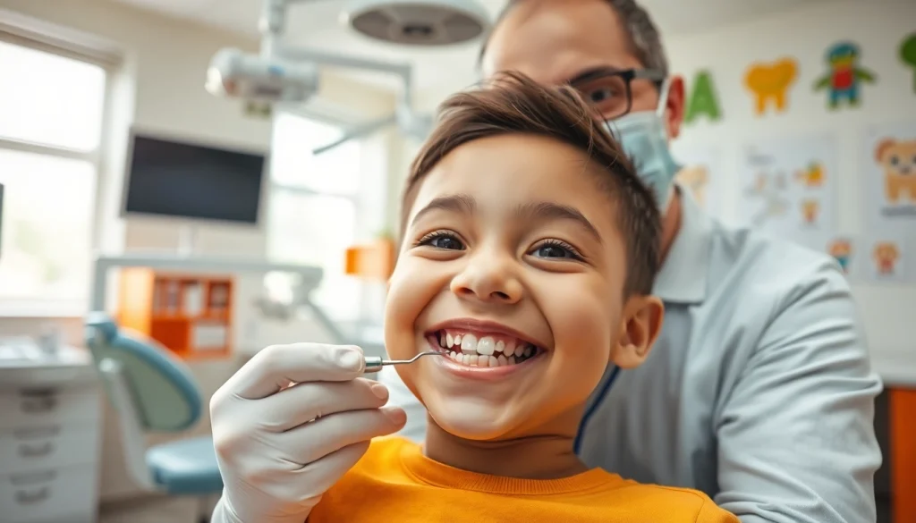 Hawthorn orthodontist for children examining a joyful child in a welcoming dental clinic.