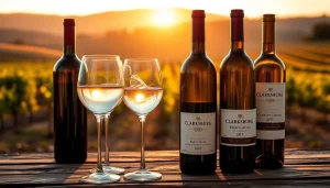 Enjoy premium Clarksburg wines beautifully arranged in a rustic winery setting.