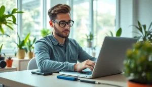 Illustration of a coder in a home office showcasing remote python jobs.