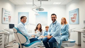 Experience level orthodontics north, as a skilled orthodontist engages with patients in a welcoming clinic environment.
