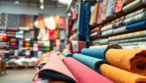 Stoffen online bestellen in een kleurrijke en uitnodigende stoffenwinkel.