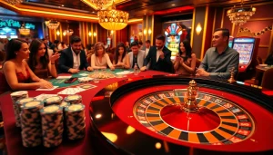 Experience exciting moments at https://68vip.trade/ with a vibrant casino scene featuring roulette, poker, and thrilling gameplay.