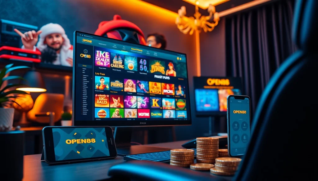 OPEN88 engaging online gaming experience with vibrant casino games and user-friendly interface.