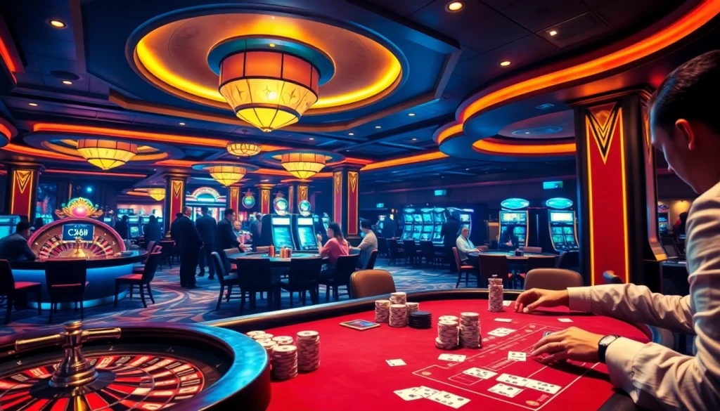 C168 poker players enthusiastically strategizing their next bet in a luxury casino setting.