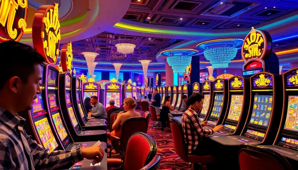 Experience exciting gameplay at slot scatter hitam machines in a vibrant casino environment.