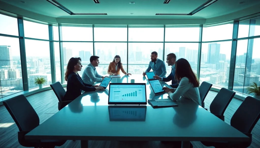 Collaborative team at a press release agency brainstorming ideas and strategies.