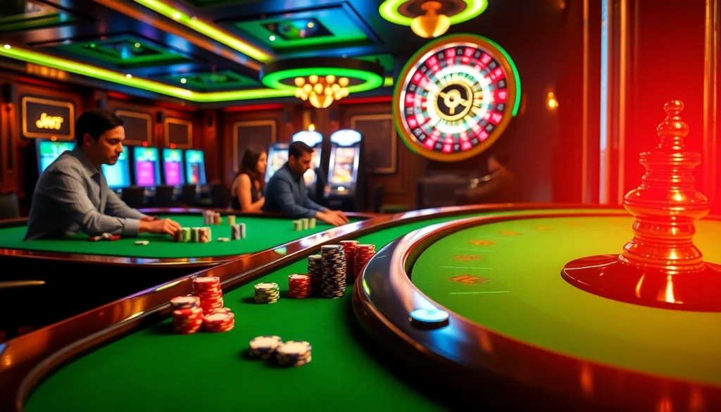 Participez au casino en ligne avec des tables de poker vibrantes, des machines à sous lumineuses et des chances palpitantes de gagner.