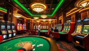 Experience the excitement of F168.COM with vibrant casino games and players enjoying high-stakes betting.