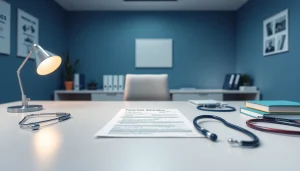 Obtain your medical attest kaufen in a professional setting with a doctor's desk and documents.