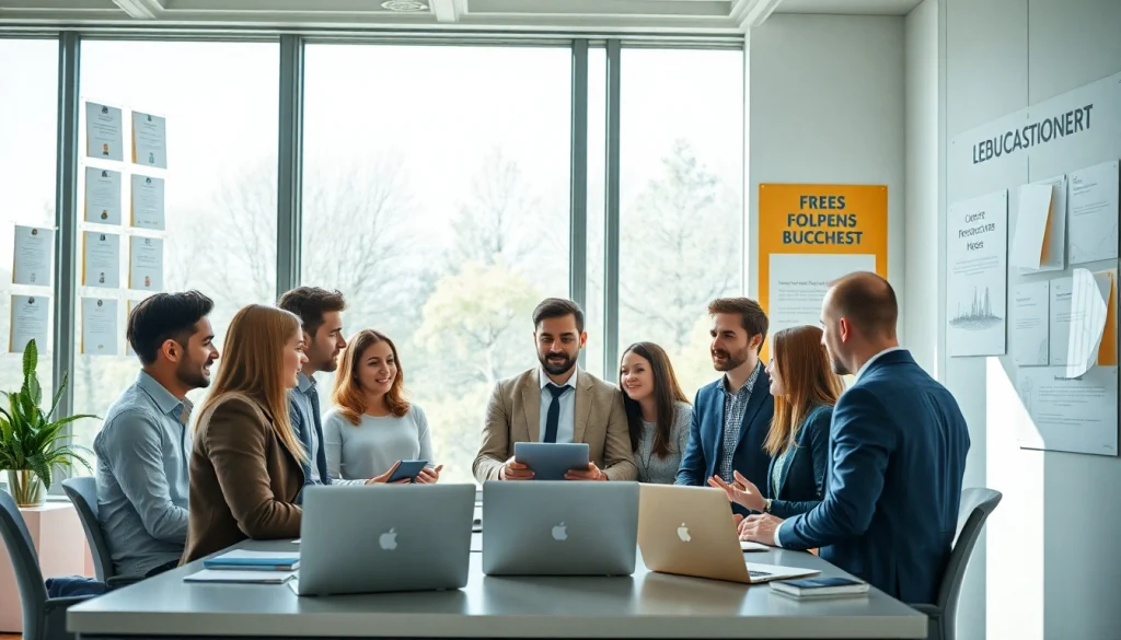 Inspirerende scène waarin professionals Diploma Kopen HBO bespreken in een modern kantoor.