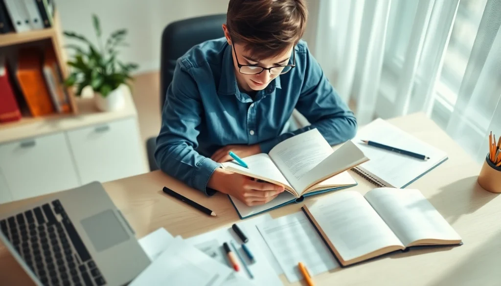 Focused student receiving valuable exam help in a bright study environment.