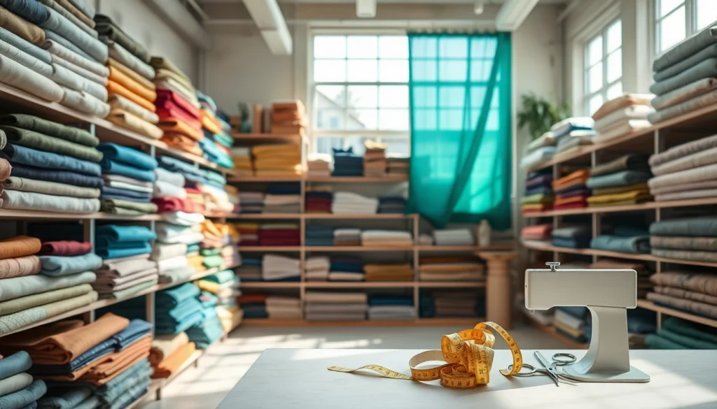 Katoen stof kopen in een kleurrijke stoffenwinkel met diverse stoffen en een warme, uitnodigende sfeer.