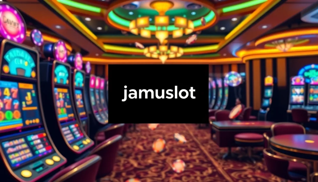 Players enjoy a thrilling jamuslot experience on vibrant digital slot machines.