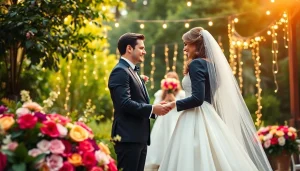 Wedding photographer capturing a couple's emotional vows during an outdoor ceremony.