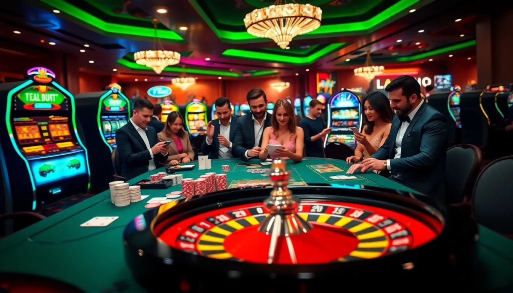 Experience the thrill of gambling at MM 88 with poker chips and vibrant slot machines.