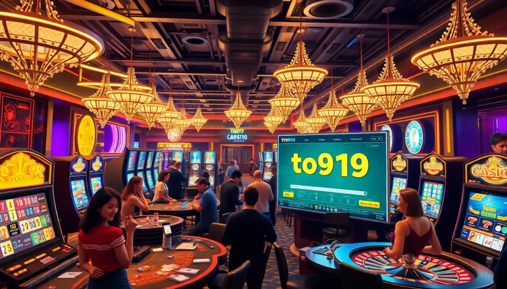 Experience the excitement of online gambling at toto919 with engaging players and vibrant casino elements.