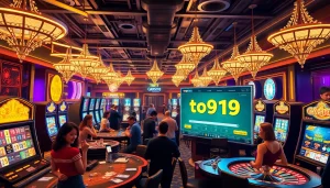 Experience the excitement of online gambling at toto919 with engaging players and vibrant casino elements.