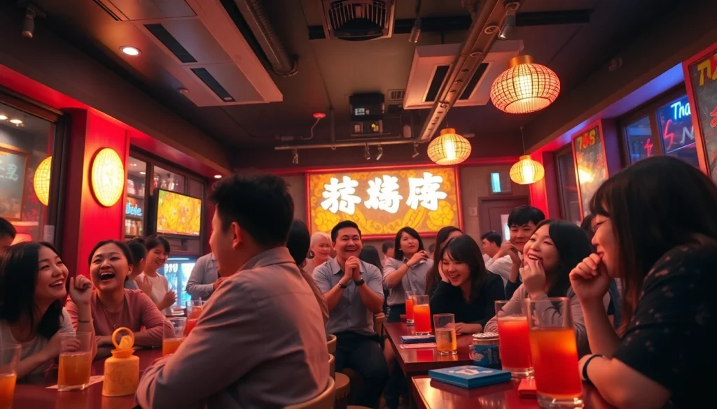 노래방과 음료를 즐기는 손님들과 함께 제주도의 활기찬 제주도유흥 밤문화를 경험해 보세요.