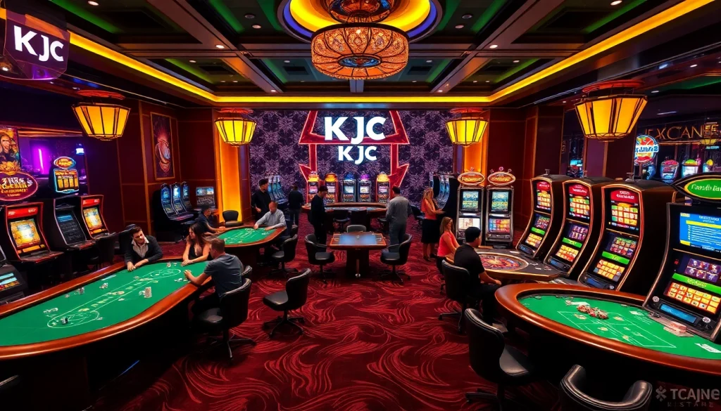 KJC players enjoying high-stakes poker in a luxurious casino atmosphere