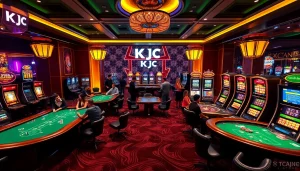 KJC players enjoying high-stakes poker in a luxurious casino atmosphere