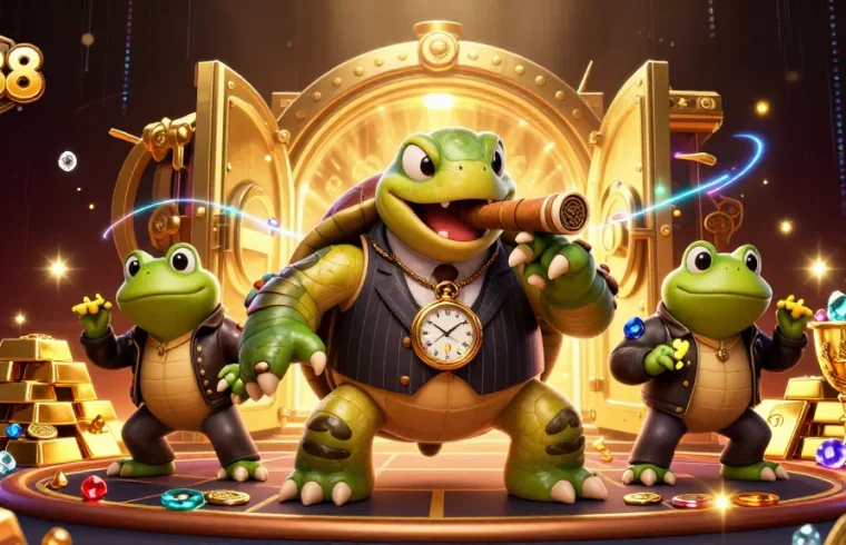 M88 enhances your betting experience with a vibrant casino scene featuring unique characters and rich game elements.