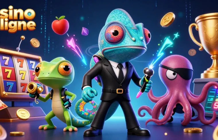 Casino en ligne : illustre un caméléon agent secret vivant des jeux de machines à sous