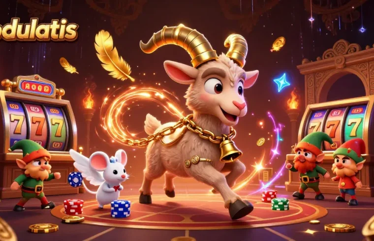 Menangkan permainan slot gacor di modulatis dengan Krampus yang beraksi, mouse dan elf yang mencuri chip poker.
