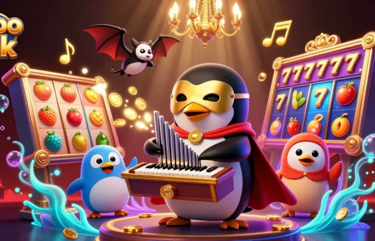Experience the excitement of depo 10k slot gameplay with vibrant symbols of fortune and dynamic casino elements.